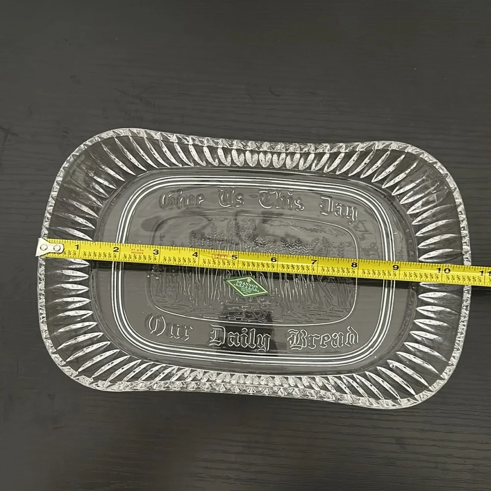 Shannon Crystal Ireland Handcrafted Lead Crystal Give Us This Day Bread Tray